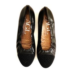 AGL Blakey Studded Cap Toe Ballet Flats Size 38.5